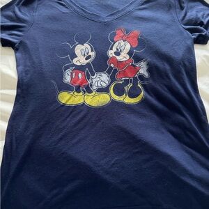 Disney Vintage Adult Navy Mickey & Minnie T-Shirt Size Large